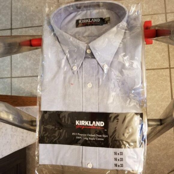 Kirkland Signature 85/2 Pinpoint Oxford Men's Dress Shirt - Picture 1 of 2